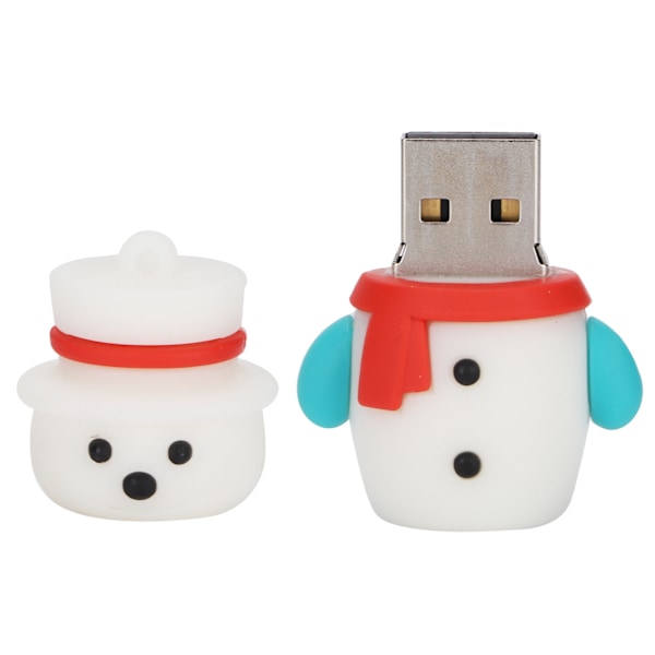 Minnessticka Hög Hastighet Plug and Play Tålig Härlig Snögubbe Form Smidig Portabel Flashdrive för Hemmakontor Resor 64GB