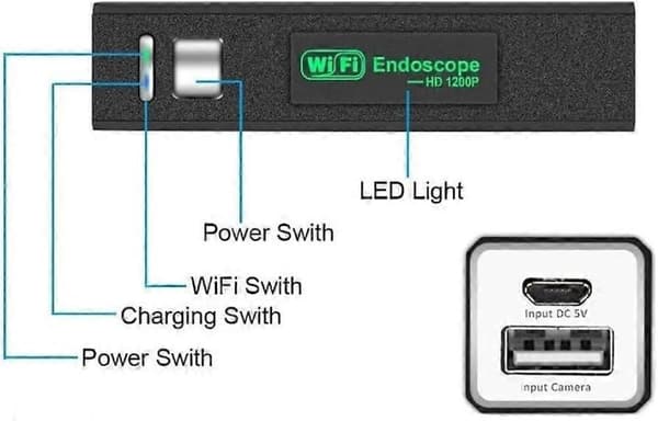 Wifi-senderboks kompatibel med USB-endoskopkamera iOS Android PC-kompatibel trådløs WiFi-endoskopsender