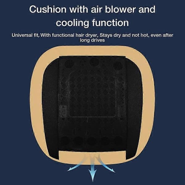 Universal Kylande Bil Luftventilerad Fläkt Kudde Bilsätesdyna Ventilation Kudde USB Bil Sommarsätesdyna