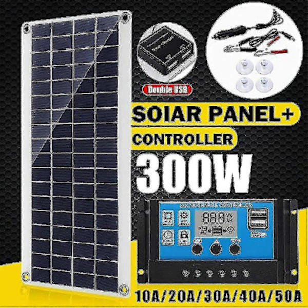 300w 12v solpanel kit batterioplader 300 watt 12 volt off-grid system med 10a-60a controller udgave d