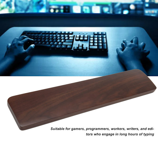 Ergonomisk tastatur håndledsstøtte - skridsikker træ håndledsstøtte til gamere, programmører, arbejdere, forfattere og redaktører - 61 taster