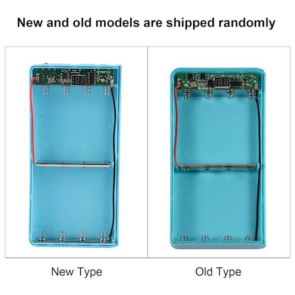 20000mAh 8 x 18650 Batterier Power Bank Kit Case Shell Dual USb   Type C + Micro USB Port Blå