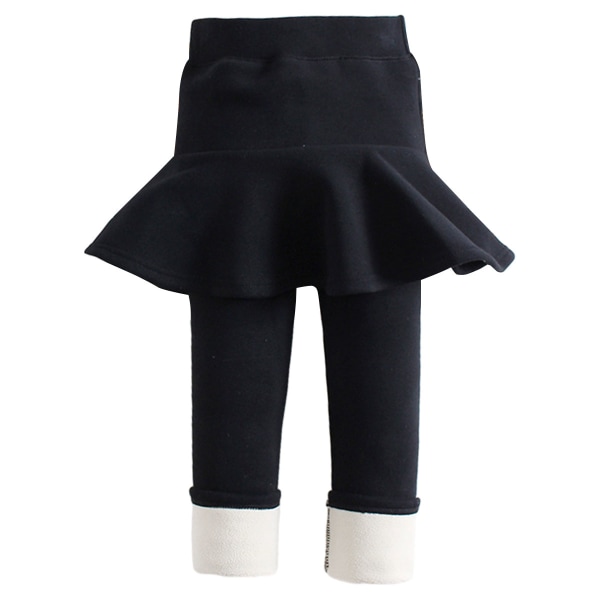 Pigers Vinter Legging med Nederdele, Fleeceforet Tyk Varm Buks