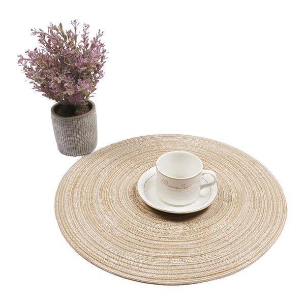 Unik Design Bordsunderlägg, Tvättbara Värmebeständiga Halkfria Bordstabletter, Set om 6, 38 cm Diameter, Förhöj Ditt Matbord Med Polypropen
