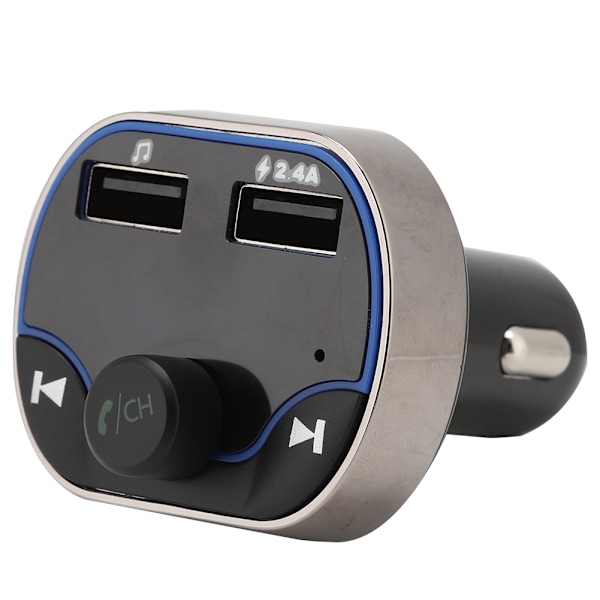 T24 FM-sender Trådløs håndfri bil Bluetooth MP3-spiller Digital skjerm 2 USB-ladere