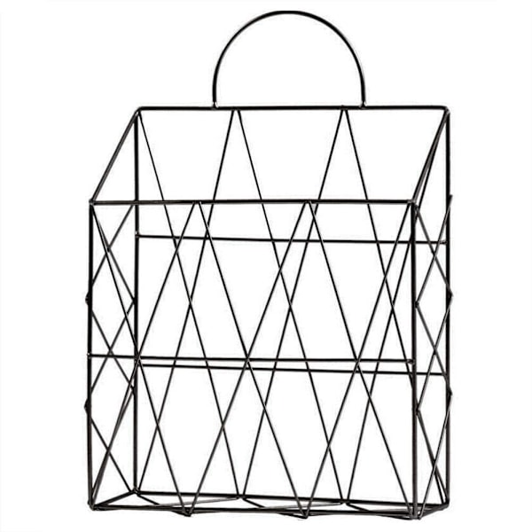 1 stk. Net Metal Fashion Opbevaringskurv Nordisk Elegant Vægophæng Bærbar Opbevaringskurv Skrivebord Magasin Avis Organizer