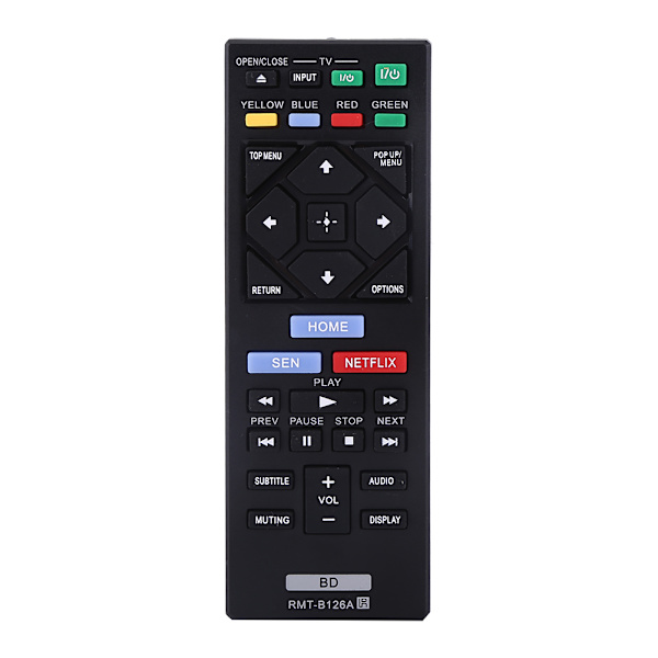 1 stk. Ny stilful RMT-B126A fjernbetjening sort erstatningscontroller til Sony Blu Ray