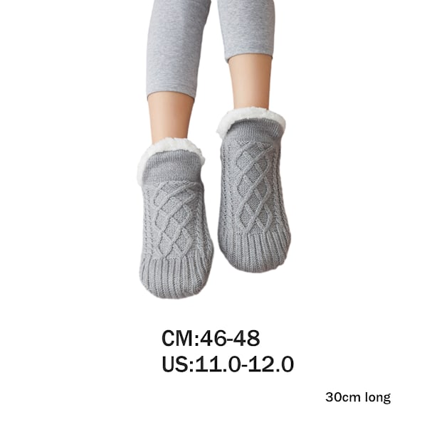 Toffelsockor för kvinnor, halkfria termiska innesockor för damer 46-48 (30cm)