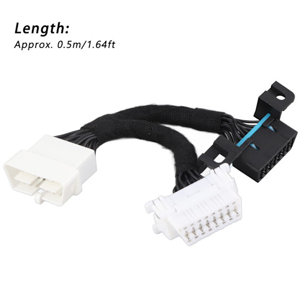 16-pin splitter OBD2 hann til hunn forlengelseskabel OBD-adapter 0,5 m/1,64 fot ABS 12-24V