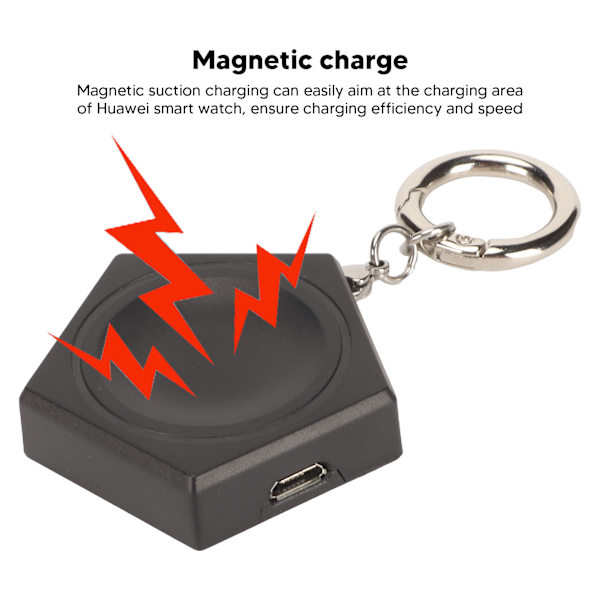 Magnetisk nyckelring trådlös laddare Typ C Micro USB bärbar trådlös laddningsbas för Huawei Watch GT 2 Pro Smart Watch
