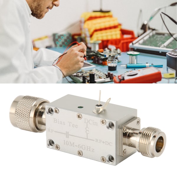 RF Bredbandsförstärkare 10MHz‑6GHz DC50V Aluminiumlegering RF DC-blocker RF Bredbandsförstärkare