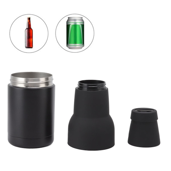 Mångsidig dryckeskylare med pulverlackerad finish, burkkylare i rostfritt stål med dubbelväggig vakuumisolering, håller 12 oz och 16 oz behållare kalla