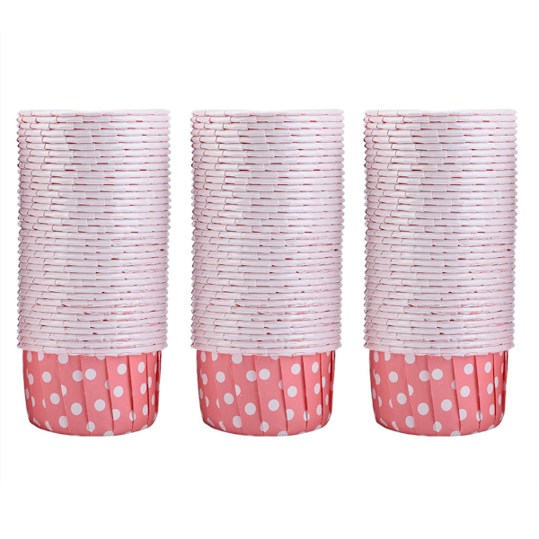 100 stk Mini Cupcake Liners Papir Runde Kake Bakekopper Muffinsformer Bryllup Hjem Rosa