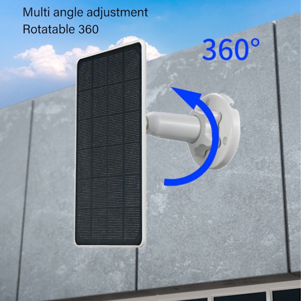 Säkerhetskamera Solcellsladdare, Justerbart Fäste Solpanel Med IP65 Vattentätt Skydd, Högeffektivt Monokristallint Kisel, Stabil Solenergi