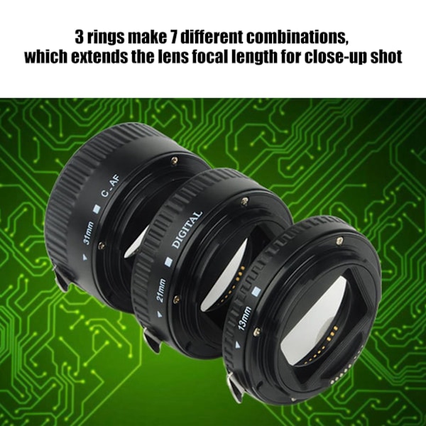 Autofokuserande makroförlängningslinsadapterrörringset för Canon EOS EF-fattning