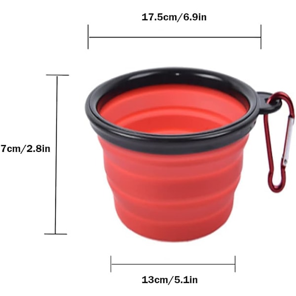 Bärbar Matningsskål för Husdjur, Förstärkt Plastkant Hopfällbar Hundskål För Enkel Utomhusmatning, Utrymmesbesparande Design Fälls Platt För Kompakt Förvaring
