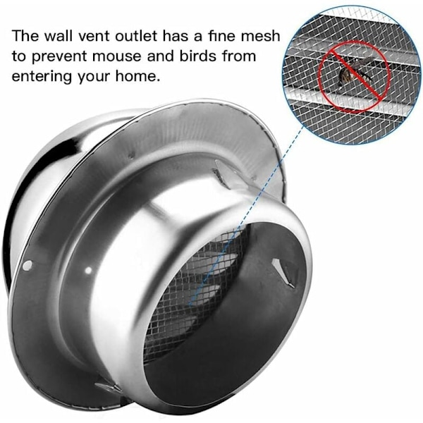 Skyddande fint nät, speciellt halvklotformat skydd för väderbeständighet, rostfria takfotsventiler, ventilationsskydd, hållbart 304 rostfritt stål