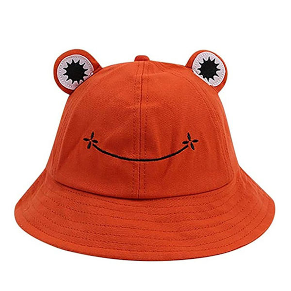 Grodhatt Hink Solhatt för Kvinnor Grod Hinkhatt Sommar Orange