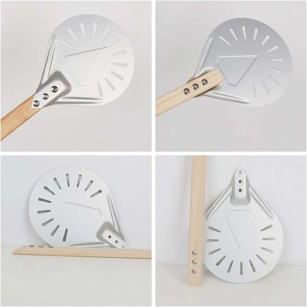 Enkel Pizzavändning, Non-Stick Pizzaspade med Perforerad Design, Portabel Storlek Idealisk för Utomhusäventyr