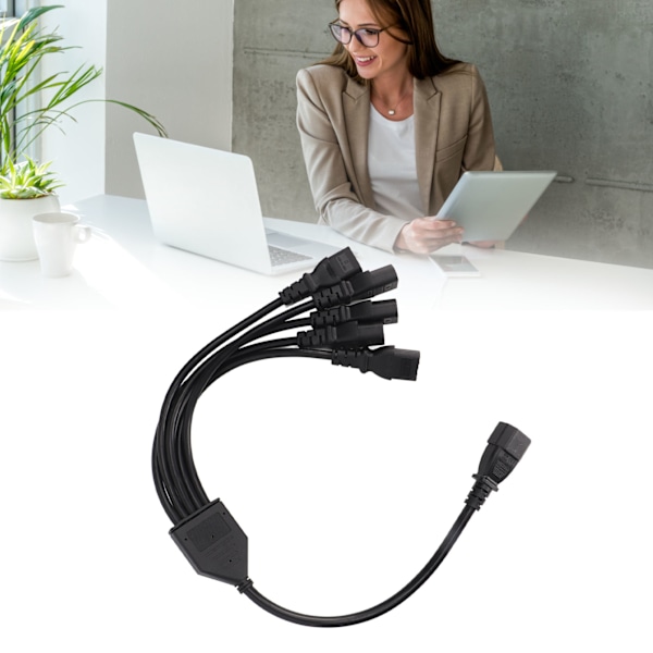 UPS PDU C14 till 5 X C13 strömadapterkabel hane till hona 10A 250V Y Splitter strömadapterkabel 1,6ft