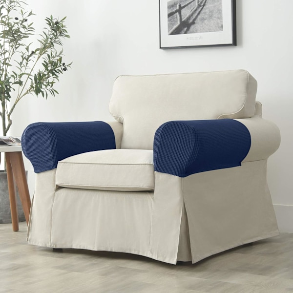 Set om 2 Jacquard Stretch Soffa Fåtölj Armstödsskydd Anti-Slip Möbelskydd Armstödsskydd för Soffa Recliner