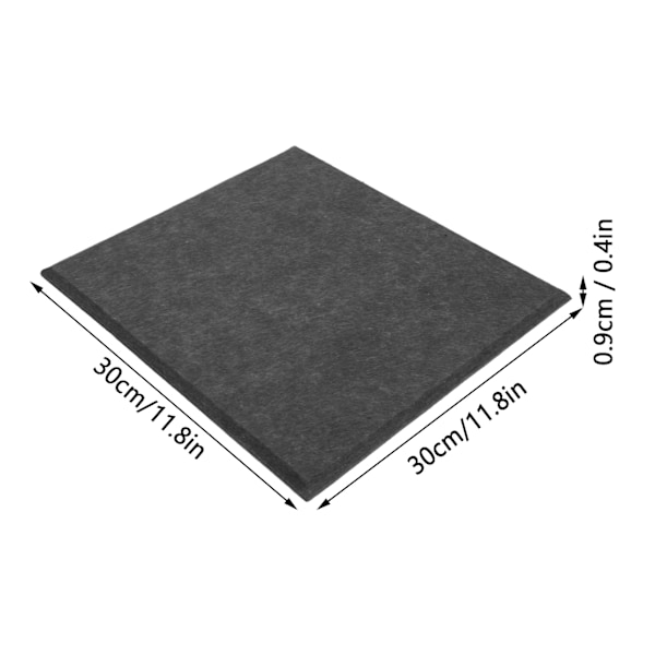 6 stk. Akustisk absorptionspanel Fortykket Reducer Reverb Lydisolerende Polstring Absorber (Sort)