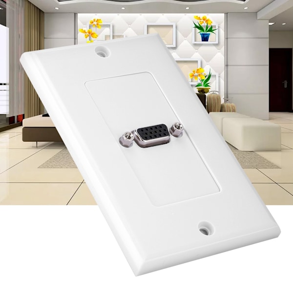 VGA-kontakt veggmontert paneladapter veggkontakt ABS-materiale