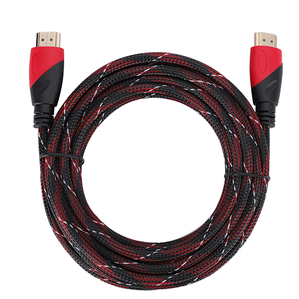 5m/16.40ft Høyhastighets HDMI 1080P HD Nylonkabel Gullbelagt tilkobling for Ethernet Digitalkabel