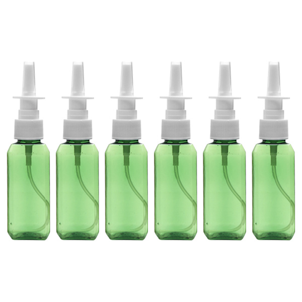6 stk. 50 ml Farvet Plastik Sprayflaske, Kosmetisk Plastik Lille green