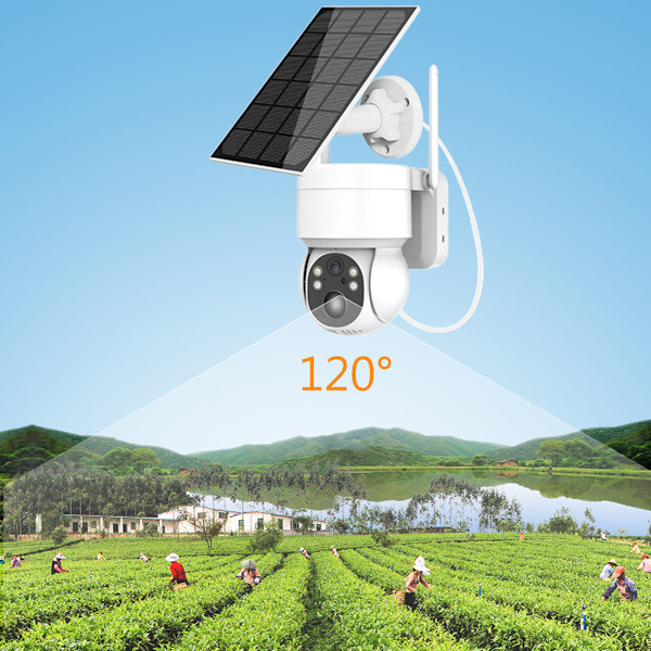 Live Video Streaming, Solardriven säkerhetskamera för utomhusbruk, Rörelsedetektering med hörbart alarm & Push-meddelande