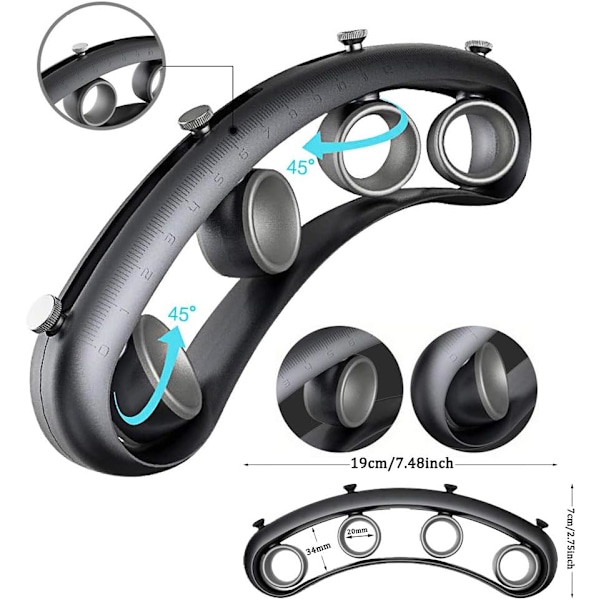 Multifunktionell Fingersträckare, Gitarrfingersträckning för ökad flexibilitet, Ergonomisk design &amp; Mjuk silikon, Justerbar spännviddstränare,
