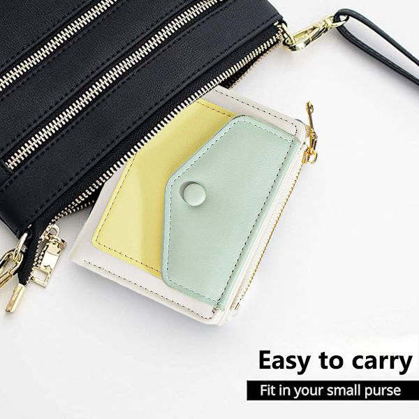 Liten plånbok för kvinnor Äkta hållare Organizer Fickkompakt Bifold Dam Mini Handväska,11.5cm*9cm*2cm