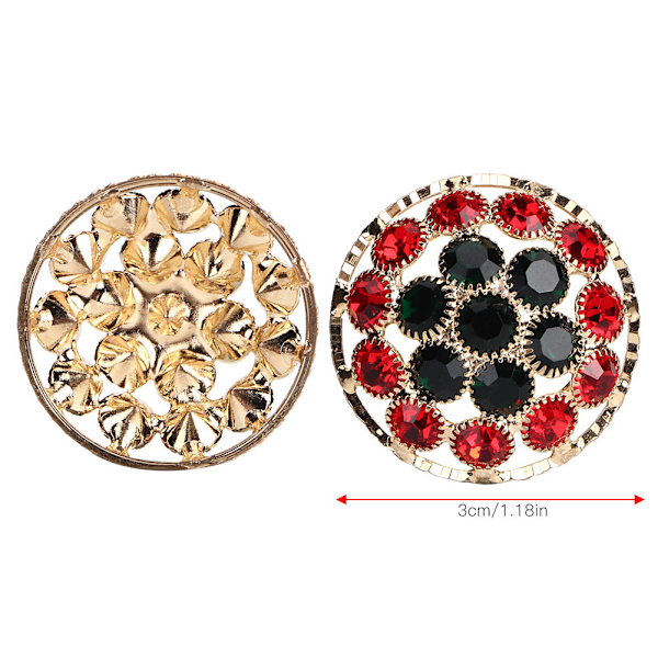 2PCS Färgglada Kristallglas Borrknappar DIY Sömnad Smycken Hantverk Tillbehör Kläder Dekor2PCS Röd