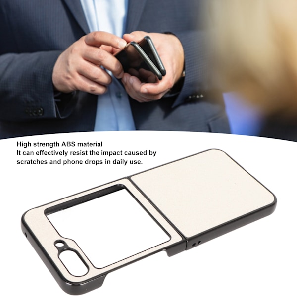 Flipfodral Stilrent ABS Anti-Fall Noggrann Öppning Skyddande Flipfodral för Z Flip 5 Vit Glitter