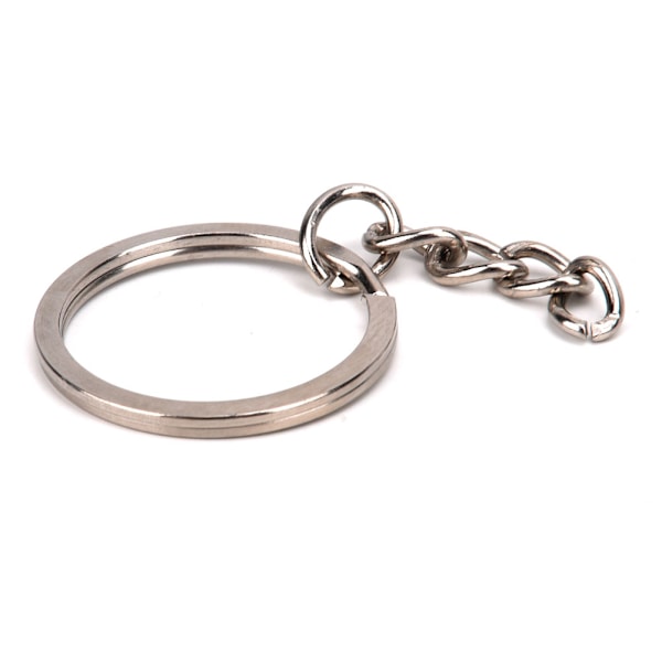 100 kpl/settiä hopeanikkelimetallipyöreä DIY-avainrengas avaimenperän korulöydöt tarvikkeet (25 mm)