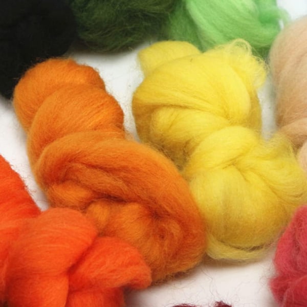 Merinoull Fiber Roving För Nålfiltning Handspinning, Livfulla Färger Lätt Att Forma Och Klippa, Etisk Hållbar Produktion Utsökt Textur,
