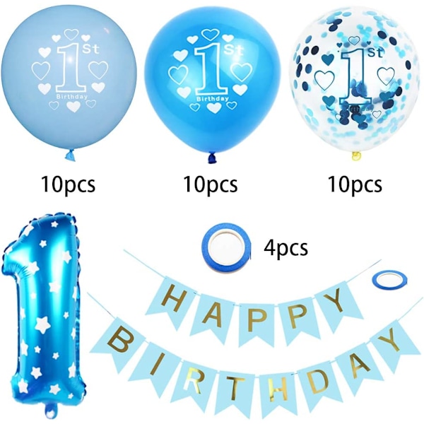 Födelsedag dekoration 1 år pojke dekoration 1st