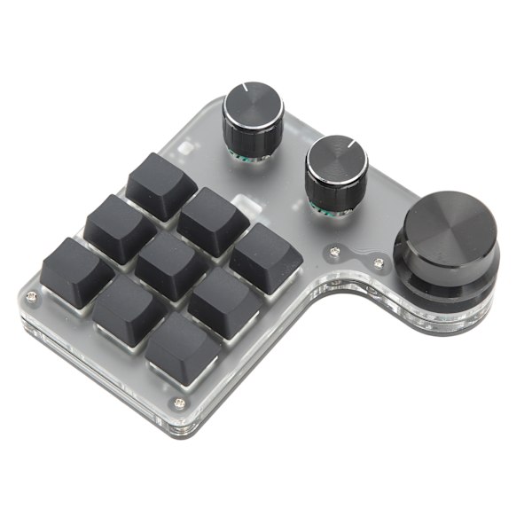 Mini-näppäimistö 9 näppäintä 3 nuppia RGB monitoiminen DIY pikavalinta ohjelmoitava mekaaninen näppäimistö