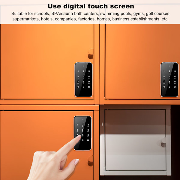 Elektronisk kodelås Smart nøglefri digital touchskærm til arkivskab skab sauna sølv