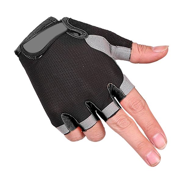 Vikter lyftning halkfria handskar cykling fitness halvfingerhandskar män kvinnor utomhus sport handskar svart M