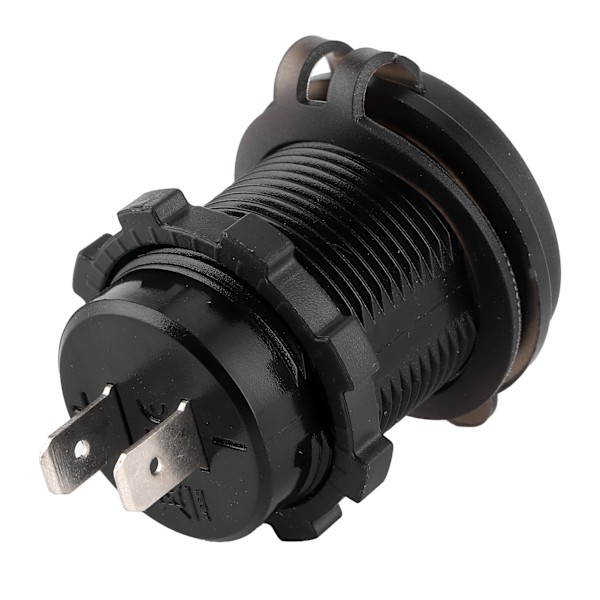 Dobbel USB-port lader QC 3.0 Hurtiglading Vanntett med LED Voltmeter for Bil Båt Yacht ATV RV Grønt LED-lys