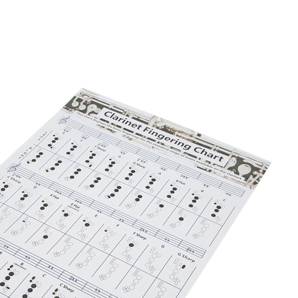Klarinett grepptabell Clarionet ackord affisch träningsdiagram Musikinstrument tillbehör för nybörjareL 56cm