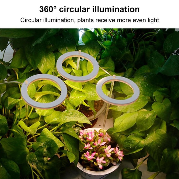 Växtväxtlampa 20 LED Växande Ljus Full Spectrum USB Ring Lam