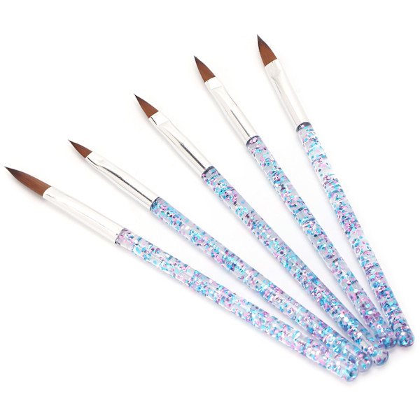 5 st Nail Painting Drawing Brush Hemma Salong Bärbar DIY Nylon Hår Nail Art Brush Set