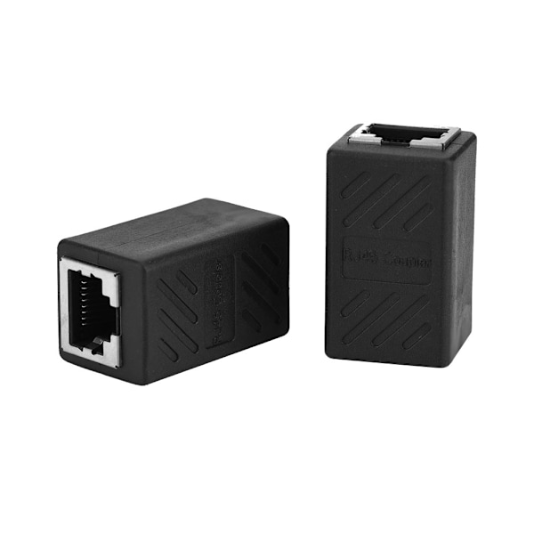 2 stk. RJ45 hun til hun netværks LAN-adapter kobling Ethernet netværksforlænger-stik