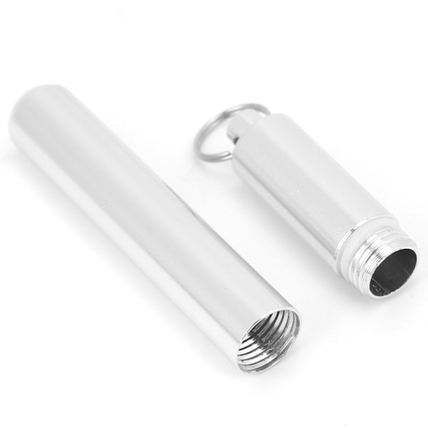 Bärbar Tandpetarebehållare, Elegant Design i Aluminiumlegering, Lättviktig och Hållbar, Vattentät Försegling, Multifunktionell Box med Nyckelringsfäste