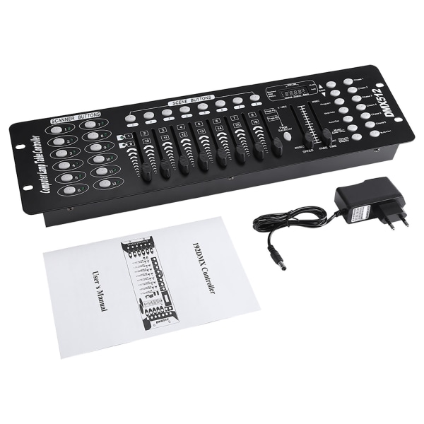 192 DMX-kanals scenelysstyring til skolekoncerter, fester, diskoteker, KTV-klubber, 220-240V EU-stik