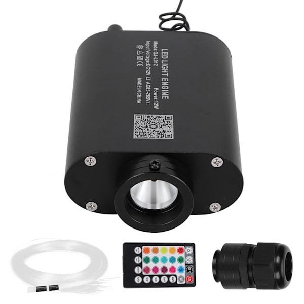 12W 2m optisk fiberkabel lampe bil loftslys kit RGBW lys S