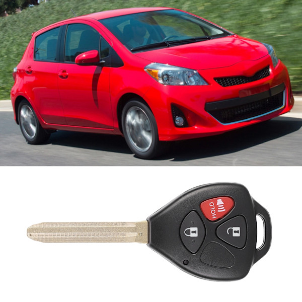 3 knappar oskuren smart bilnyckel fob passar för Toyota Yaris  2007-2013 MOZB41TG