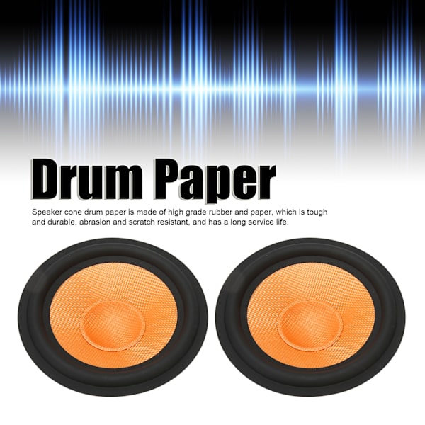 Kaiutin kartio rumpu paperi ammattimainen 1 tuuman sisähalkaisija vaihto subwoofer rumpu paperi oranssi